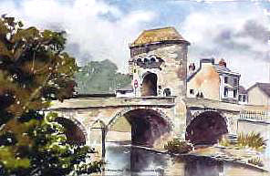 Monnow Bridge Watercolour