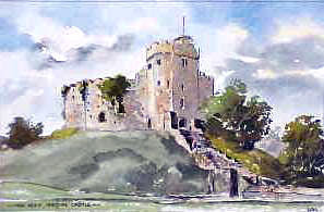 Cardiff Castle Keep Watercolour