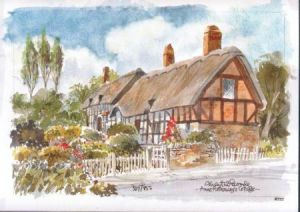Anne Hathaway'S Cottage Warwickshire Watercolour