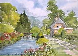 Stratford Tony, River Ebble Wiltshire Watercolour