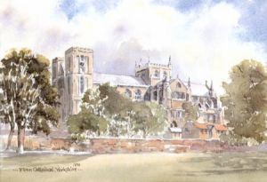 Ripon Cathedral Yorkshire Watercolour