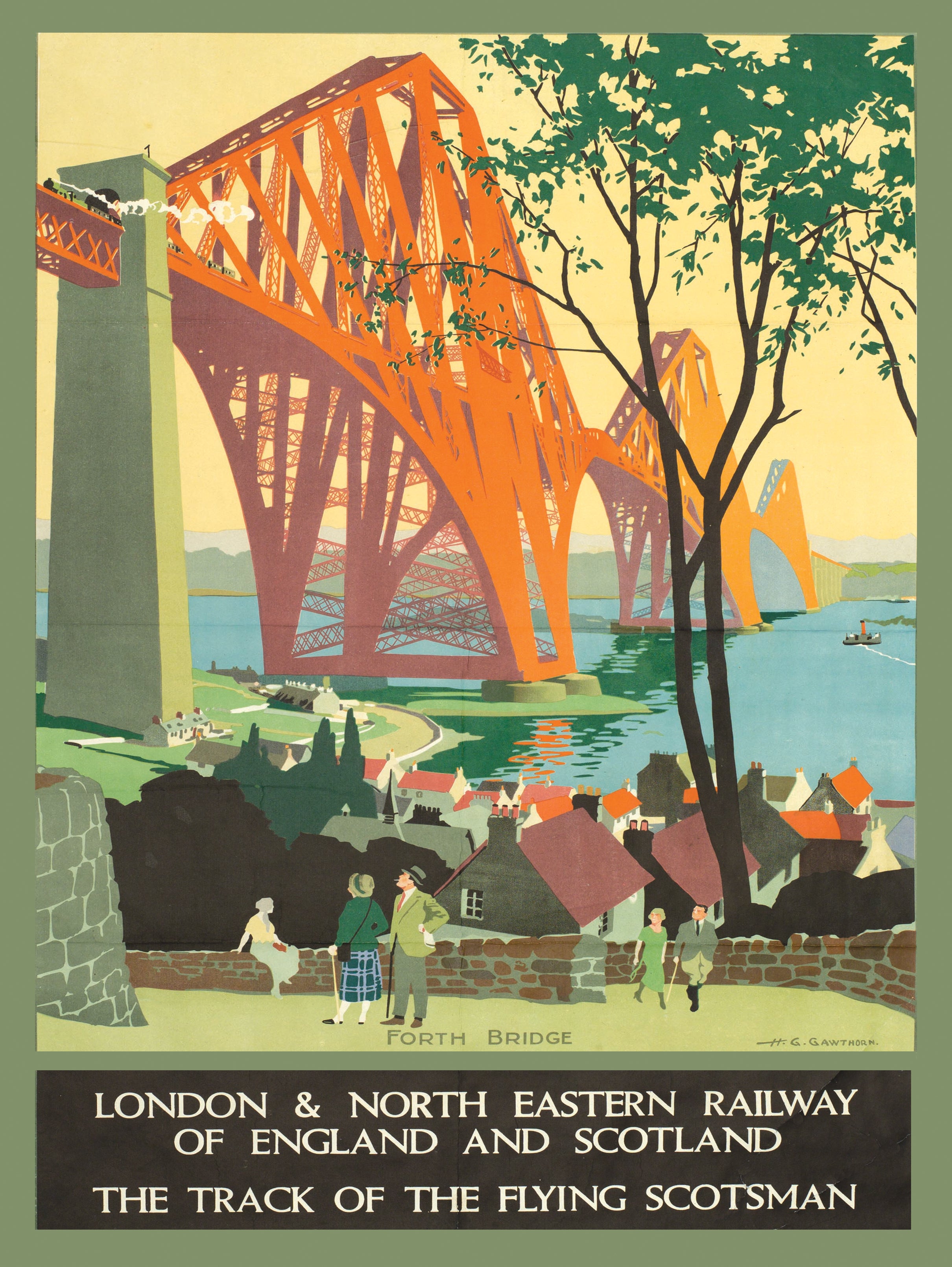 Forth Bridge Flying Scotsman Poster Alberene Royal Mail