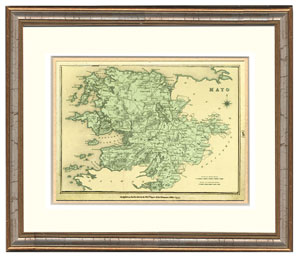 Mayo Irish County Map Framed