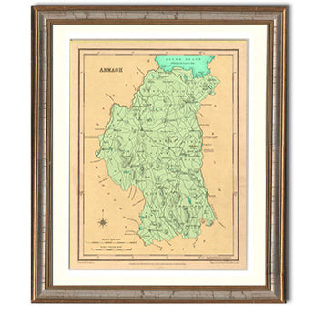 Armagh Irish County Map Framed