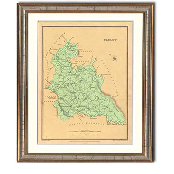 Carlow Irish County Map Framed