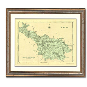Cavan Irish County Map Framed