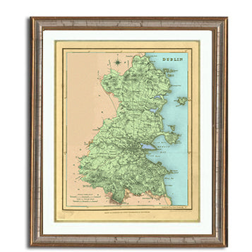 Dublin Irish County Map Framed