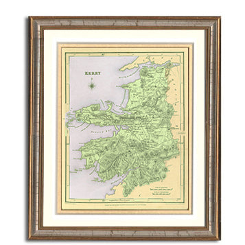 Kerry Irish County Map Framed