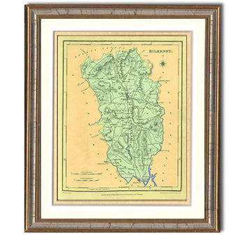 Kilkenny Irish County Map Framed
