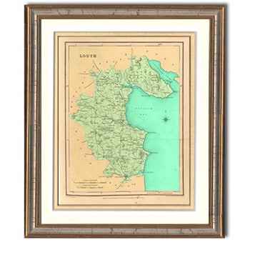 Louth Irish County Map Framed