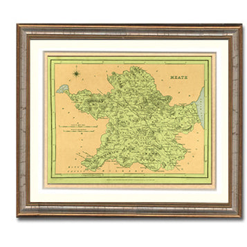 Meath Irish County Map Framed