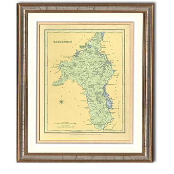 Rosscommon Irish County Map Framed