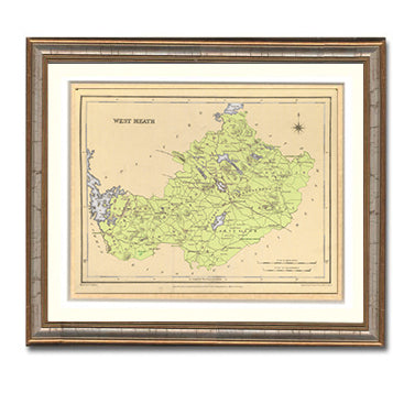 Westmeath Irish County Maps Framed