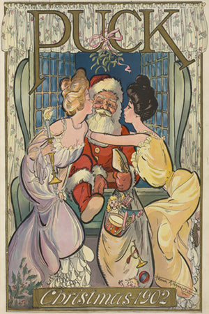 1902 Puck Art Nouveau Christmas Poster