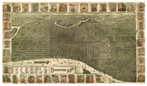 Philadelphia, Pennsylvania 1886 Birdseye Map