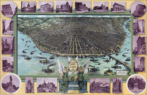 St Louis, Missouri 1896 Birdseye Map
