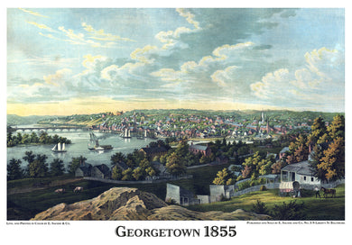 Georgetown 1855 Birdseye Map