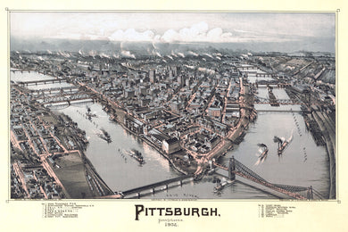 Pittsburgh, Pennsylvania 1902 Birdseye Map