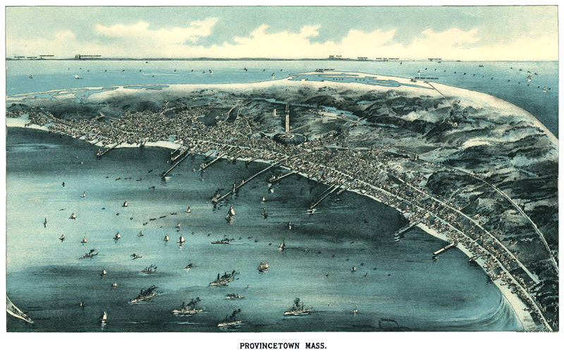 Provincetown, Massachusetts 1910 Birdseye Map