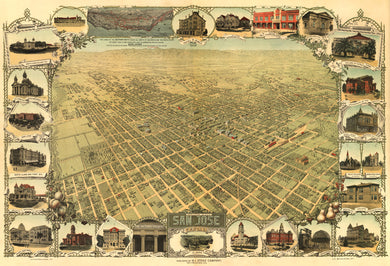 San Jose, California 1901 Birdseye Map
