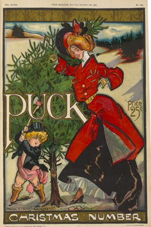 1900 Puck Art Nouveau Christmas Poster