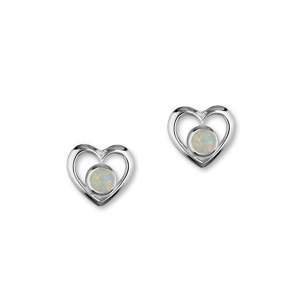 Harlequin Silver Earrings SE357 White Opal