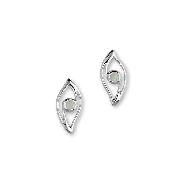 Harlequin Silver Earrings SE358 White Opal