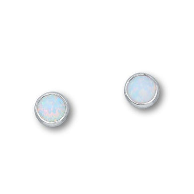 Harlequin Silver Earrings, White Opal