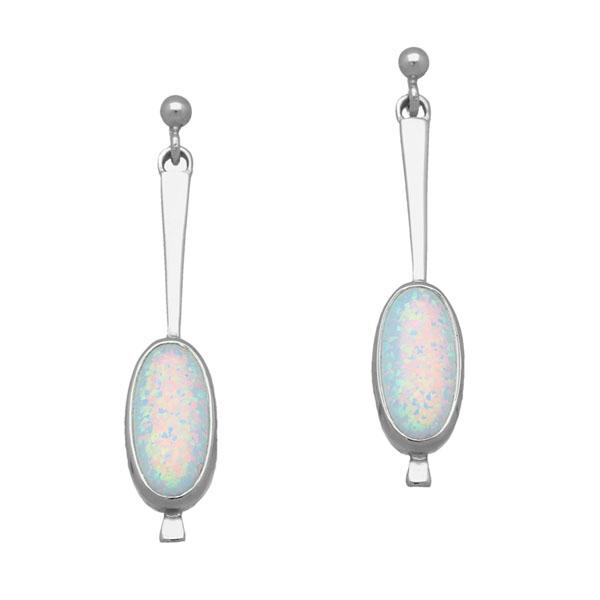 Sahara Sunset Silver Earrings SE387 White Opal