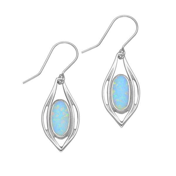 Sahara Sunset Silver Earrings SE390 White Opal