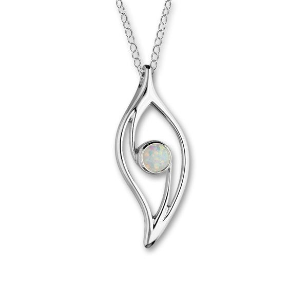 Harlequin Silver Pendant SP271 White Opal