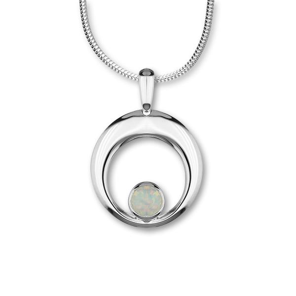 Harlequin Silver Pendant SP273 White Opal