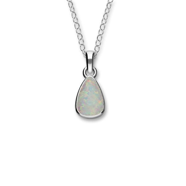 Sahara Sunset Silver Pendant, White Opal