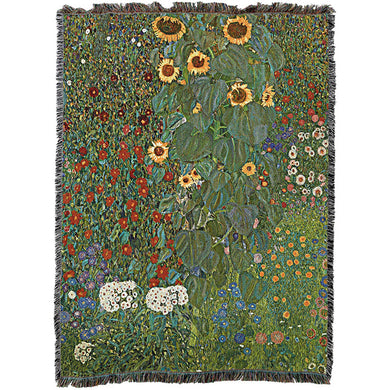 Klimt Sunflowers Throw Blanket