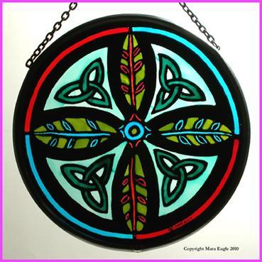 Triskeles and Leaf Cross, Multicolor Roundel