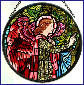 Winchester Cathedral, Angel Gabriel, William Morris/Burne-Jones Roundel