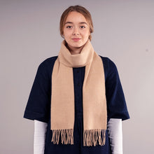 Load image into Gallery viewer, Malt Plain Coloured Brushed Lambswool Scarf
