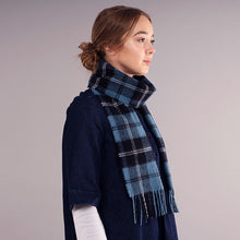 Load image into Gallery viewer, Ramsay Blue Ancient Tartan Brushed Lambswool Scarf
