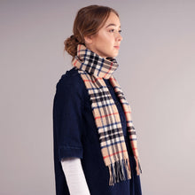 Load image into Gallery viewer, Thomson Camel Modern Tartan Brushed Lambswool Scarf
