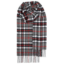 Load image into Gallery viewer, Thomson Grey Tartan Brushed Lambswool Scarf
