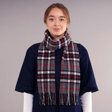Load image into Gallery viewer, Thomson Grey Tartan Brushed Lambswool Scarf
