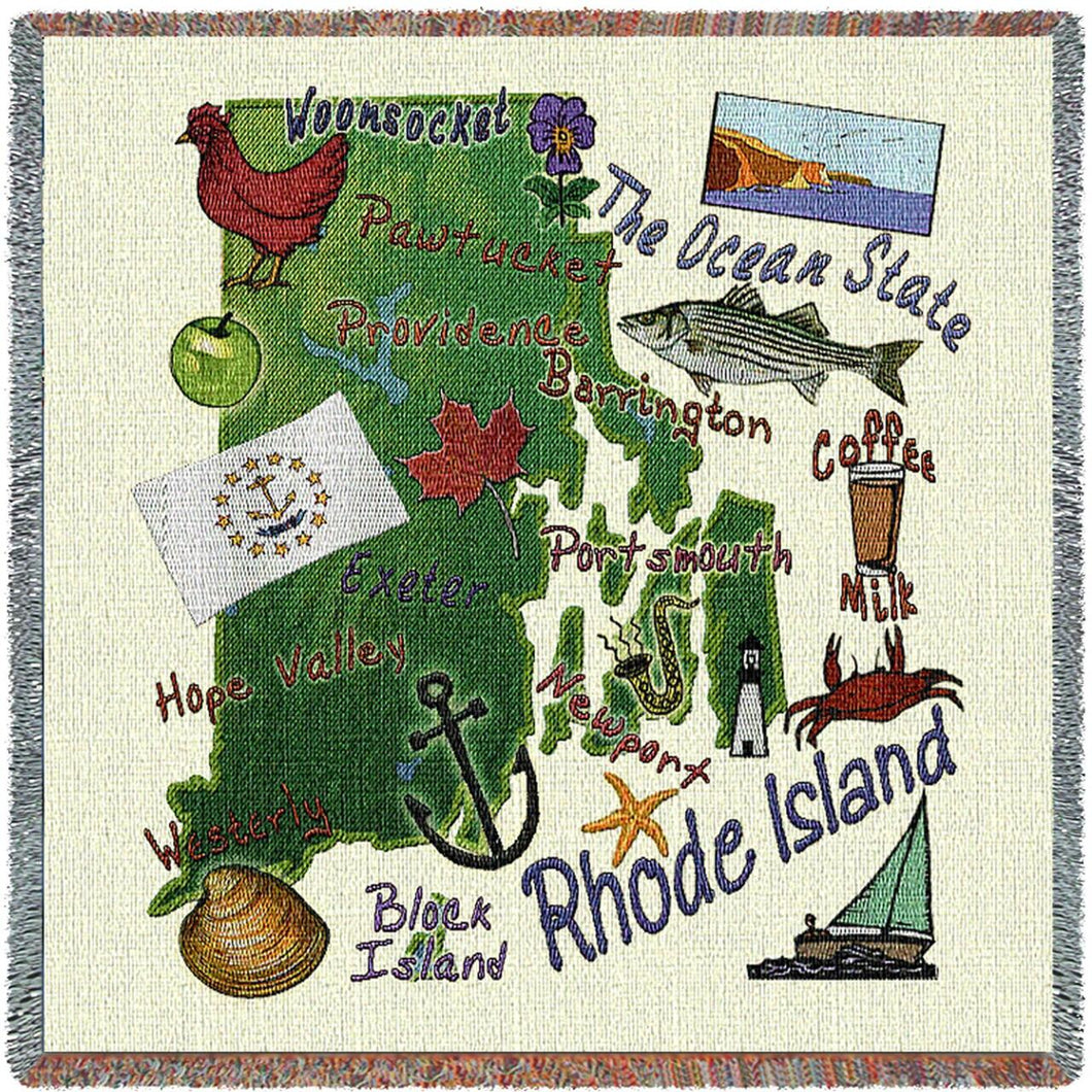 State of Rhode Island Cotton Lap Square