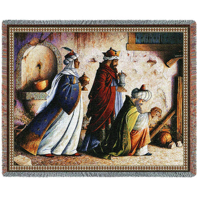 Christmas Three Kings Cotton Throw Blanket