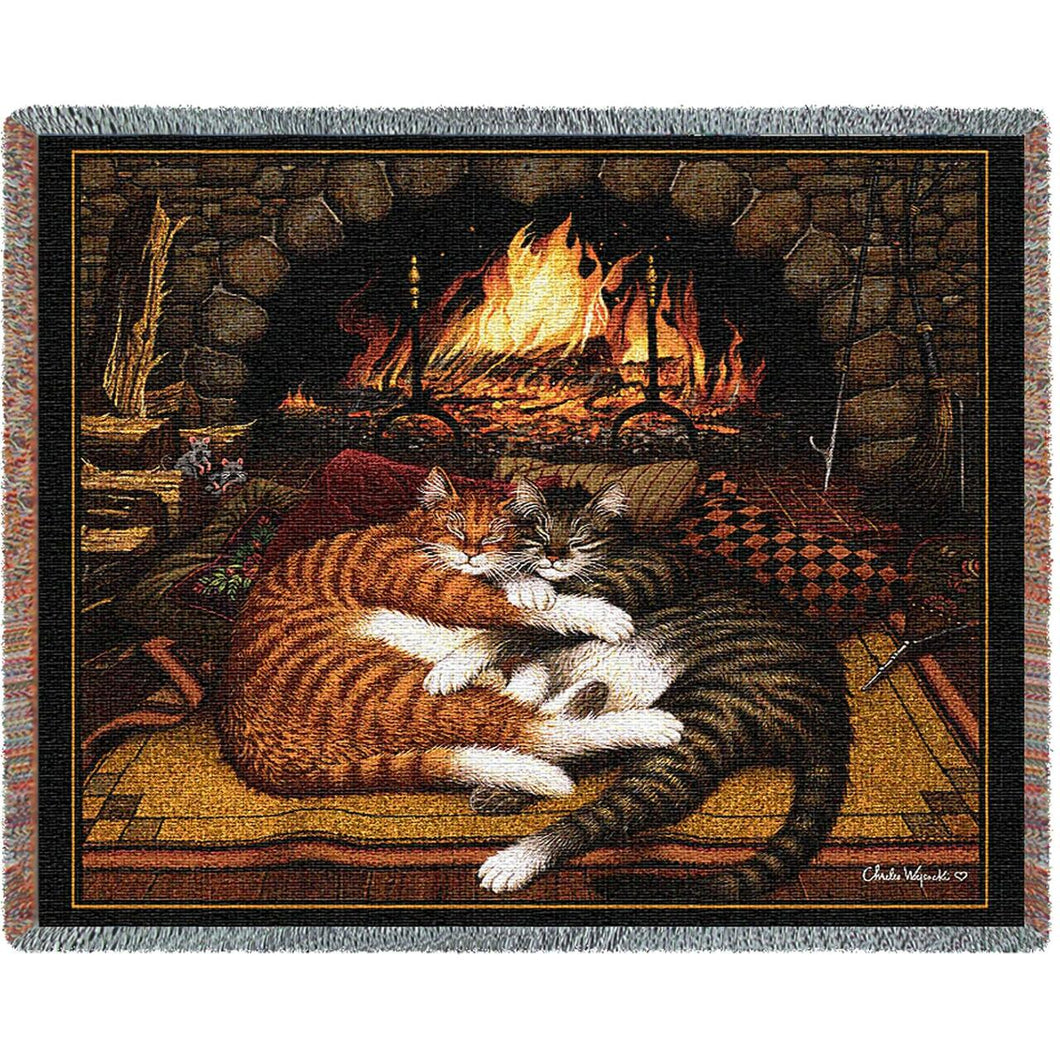 All Burned Out Cat Throw Blanket