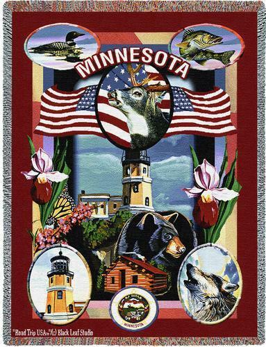 State of Minnesota Cotton Throw Blanket