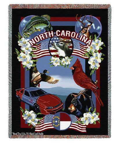 State of North Carolina Cotton Throw Blanket