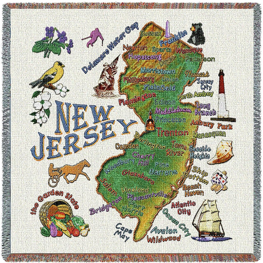 State of New Jersey Cotton Lap Square