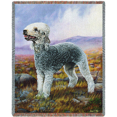 Bedlington Terrier Cotton Throw Blanket