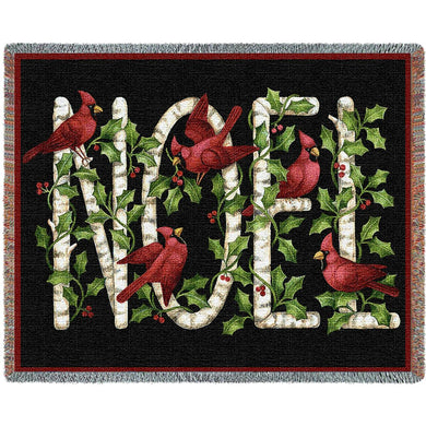 Christmas Noel Cotton Throw Blanket