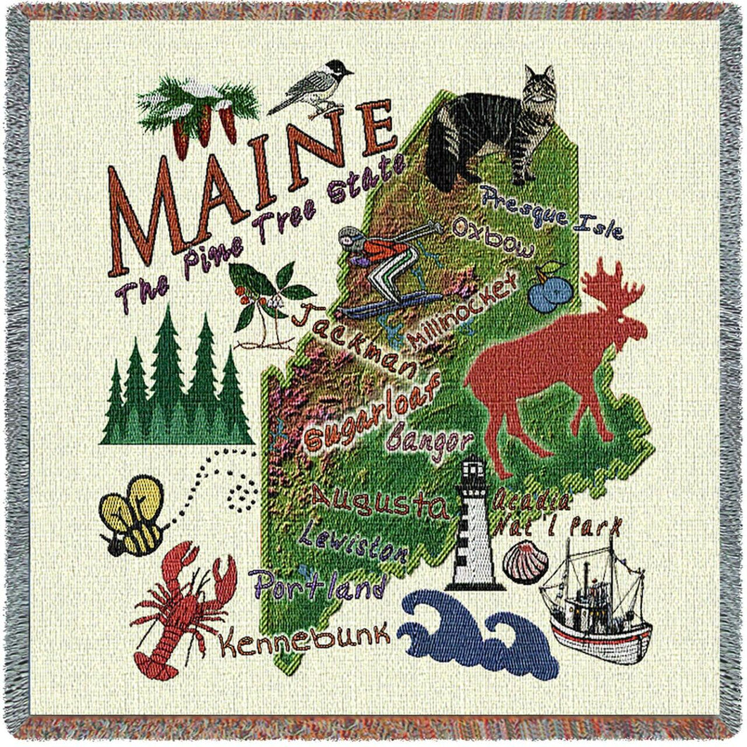 State of Maine Cotton Lap Square